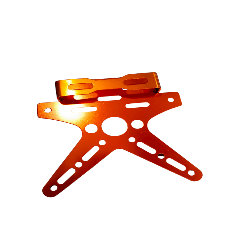 Porta Placa Aluminio Universal Tipo Mari Naranja