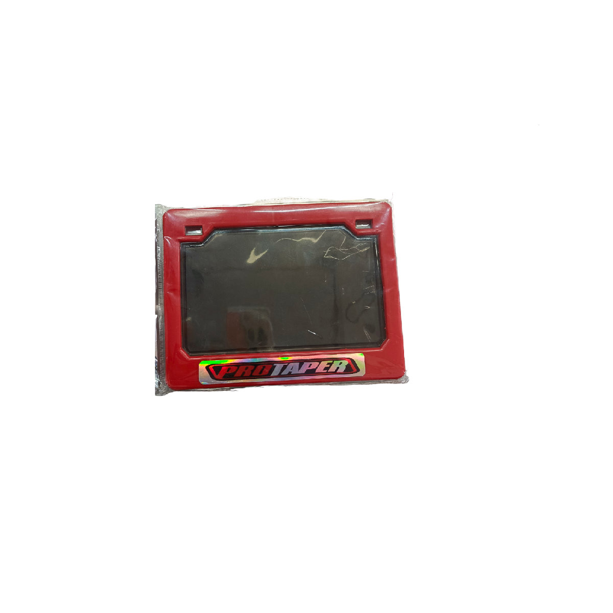 Porta Placa Plastico Con Acrilico Ahumado Rojo