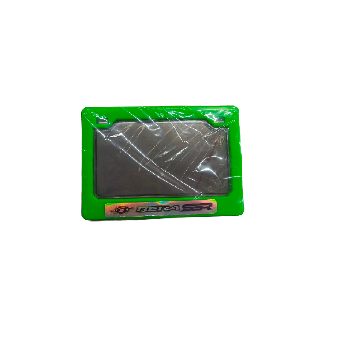 Porta Placa Plastico Con Acrilico Ahumado Verde
