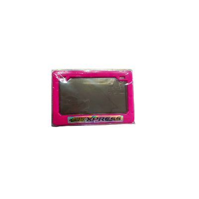 Porta Placa Plastico Con Acrilico Ahumado Fucsia