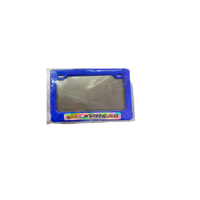 Porta Placa Plastico Con Acrilico Ahumado Azul