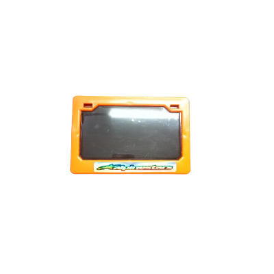 Porta Placa Plastico Con Acrilico Ahumado Naranja