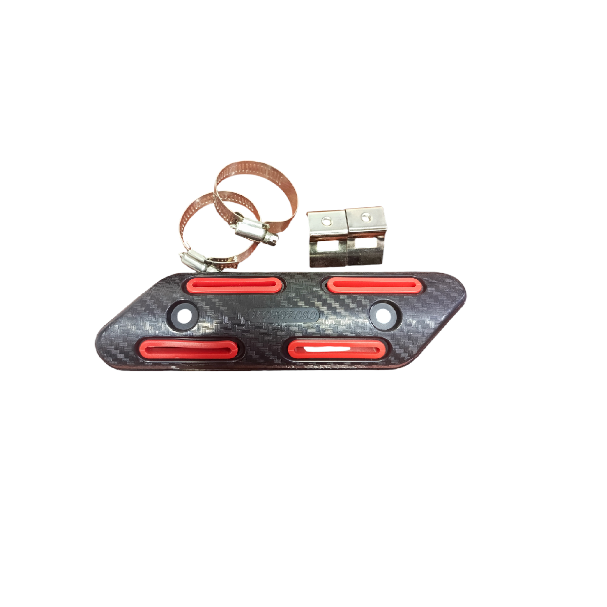 Protector Tubo Escape Plastico Negro Con Rojo- ZZ Federal