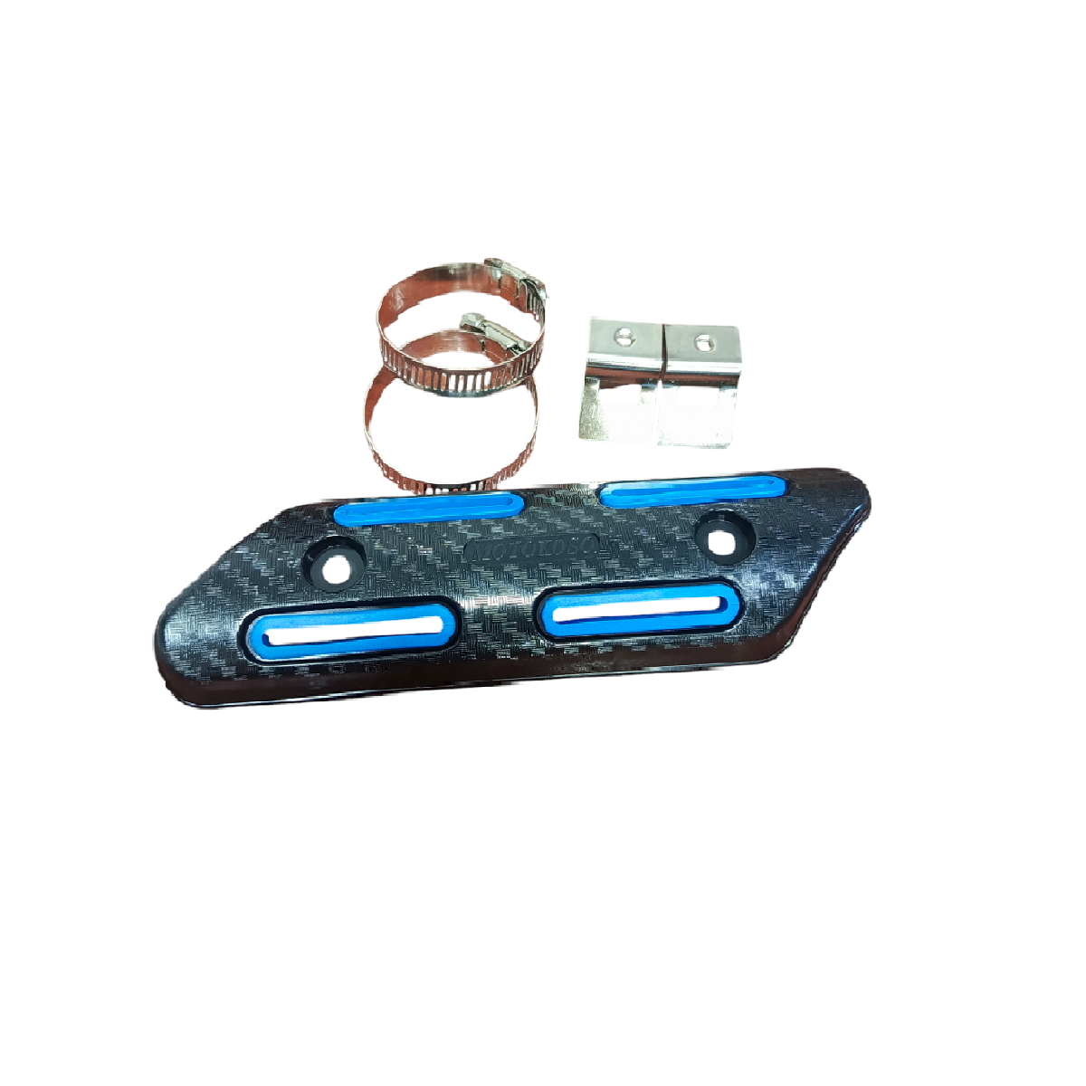Protector Tubo Escape Plastico Negro Con Azul- ZZ Federal