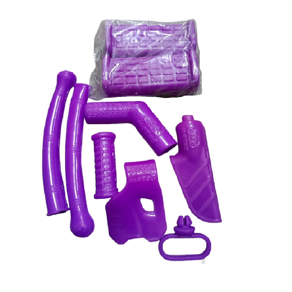Kit Goma Morado (Goma Manilla, Goma Pata  Cambio, Goma Posa Pie, Goma Guia Guaya Descansa Puño