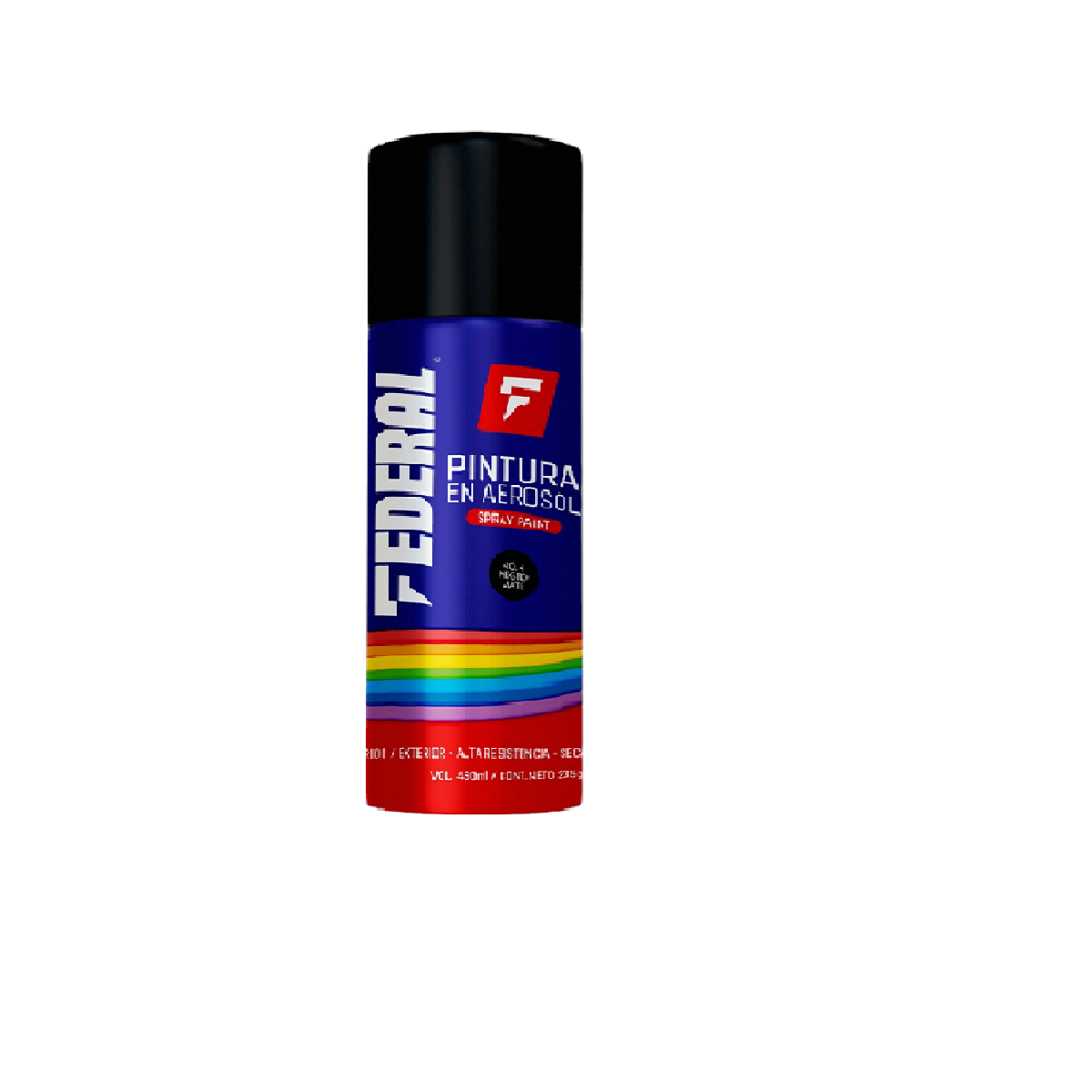 Pintura En Aerosol Spray Negro Brillante Federal