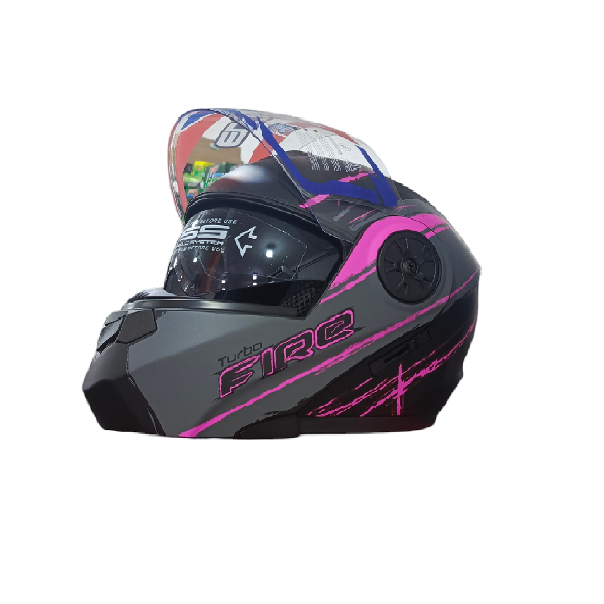 Casco Modular Doble Visor Negro/Rosado Mate T: S EDGE (EG-11.18.04) Sin Descuento