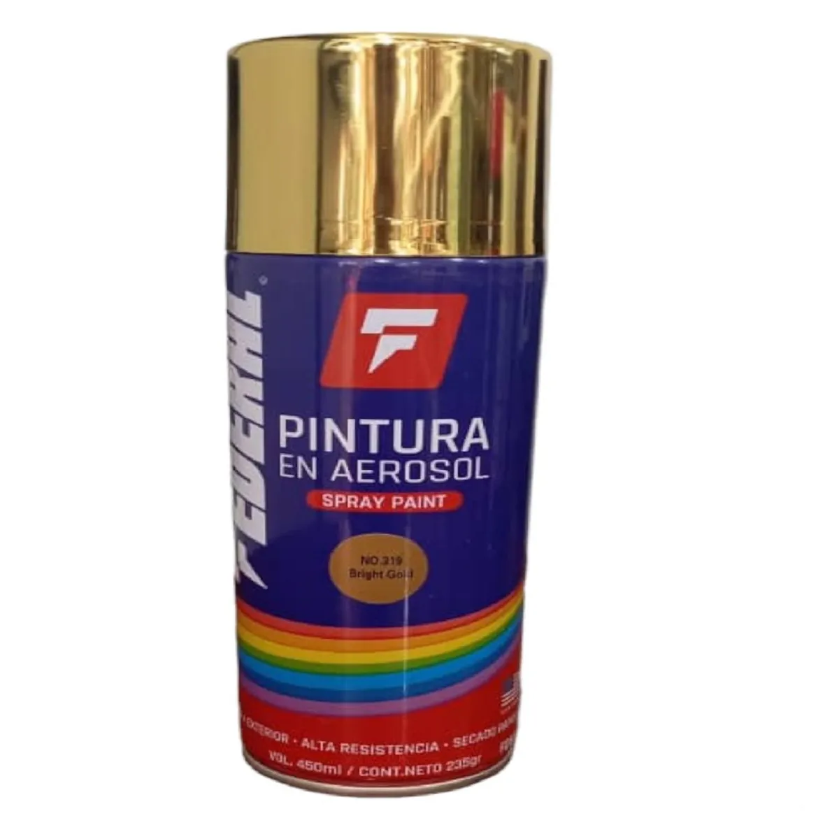 Pintura En Aerosol Spray Dorado Cromado N-319 Federal