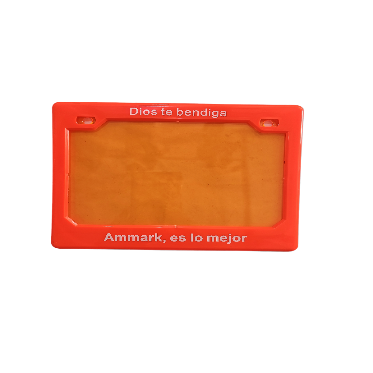 Porta Placa Con Acrílico Plástico Anaranjado ZZ