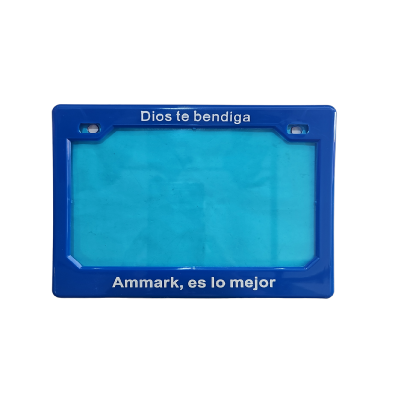 Porta Placa Con Acrílico Plástico Azul ZZ