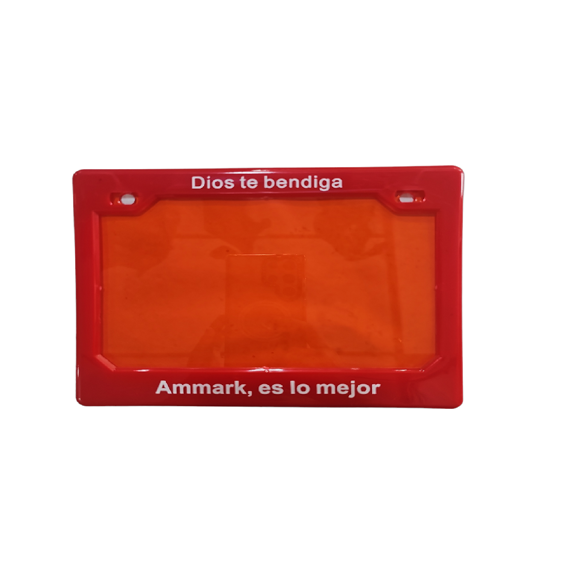 Porta Placa Con Acrílico Plástico Rojo ZZ