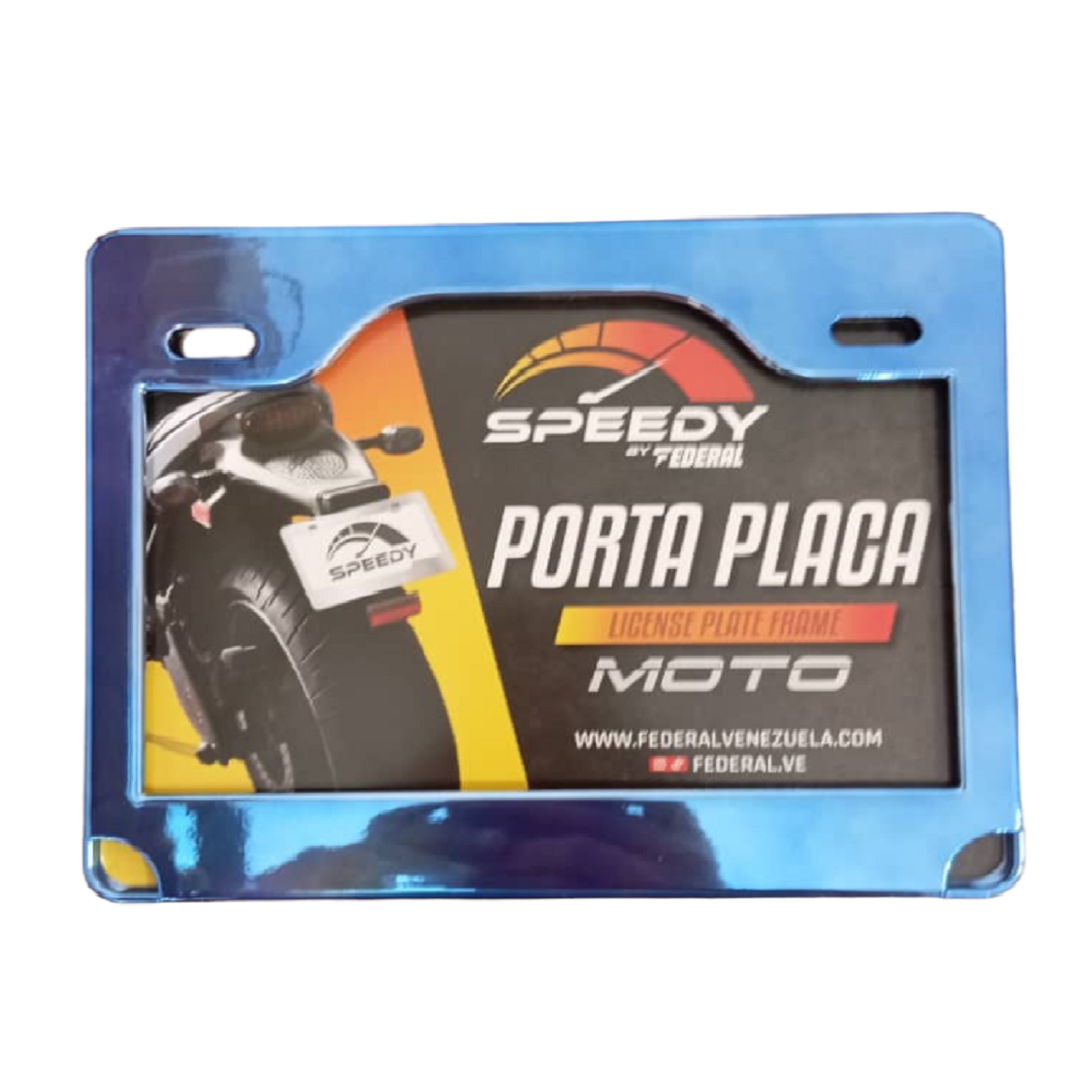 Porta Placa Tipo Cromado Azul Federal