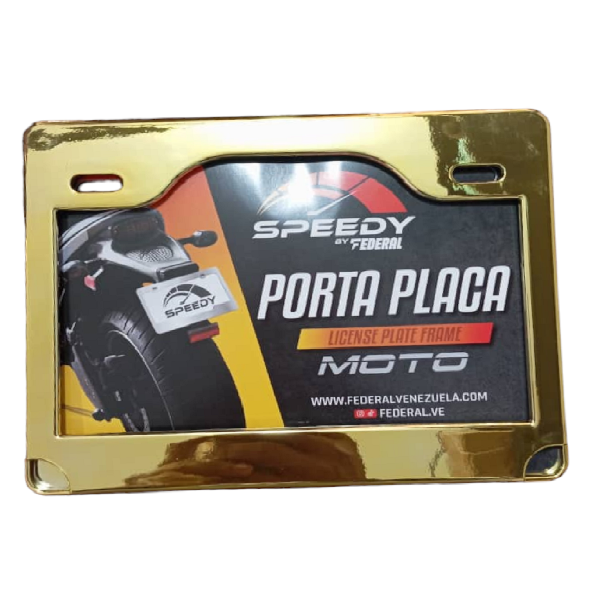 Porta Placa Tipo Cromado Dorado Federal