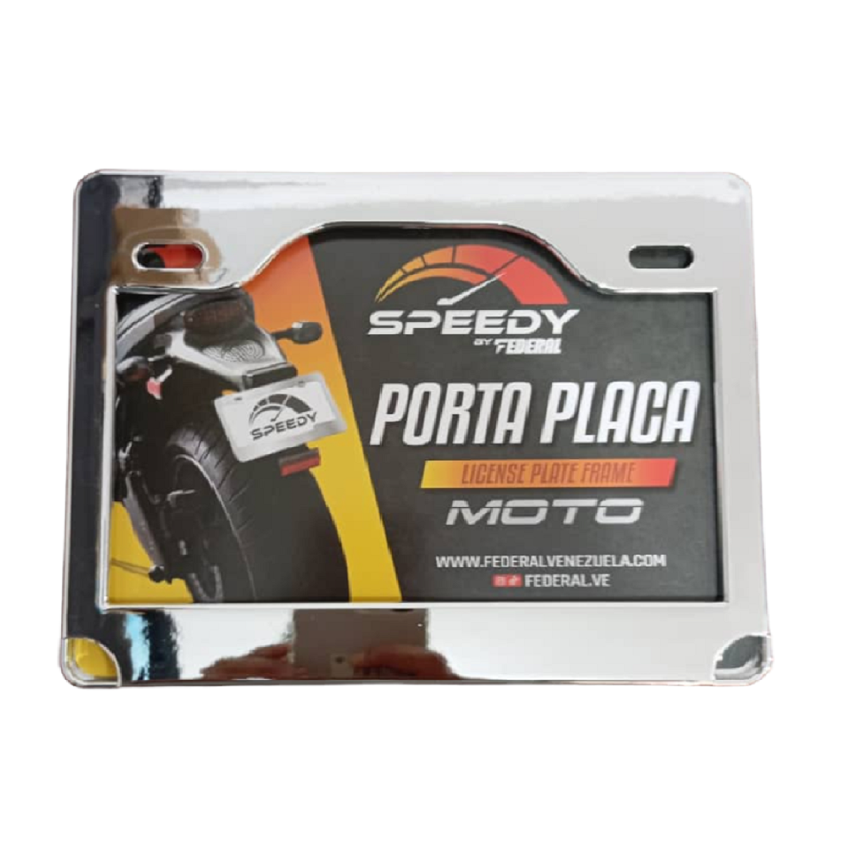 Porta Placa Tipo Cromado Gris Federal