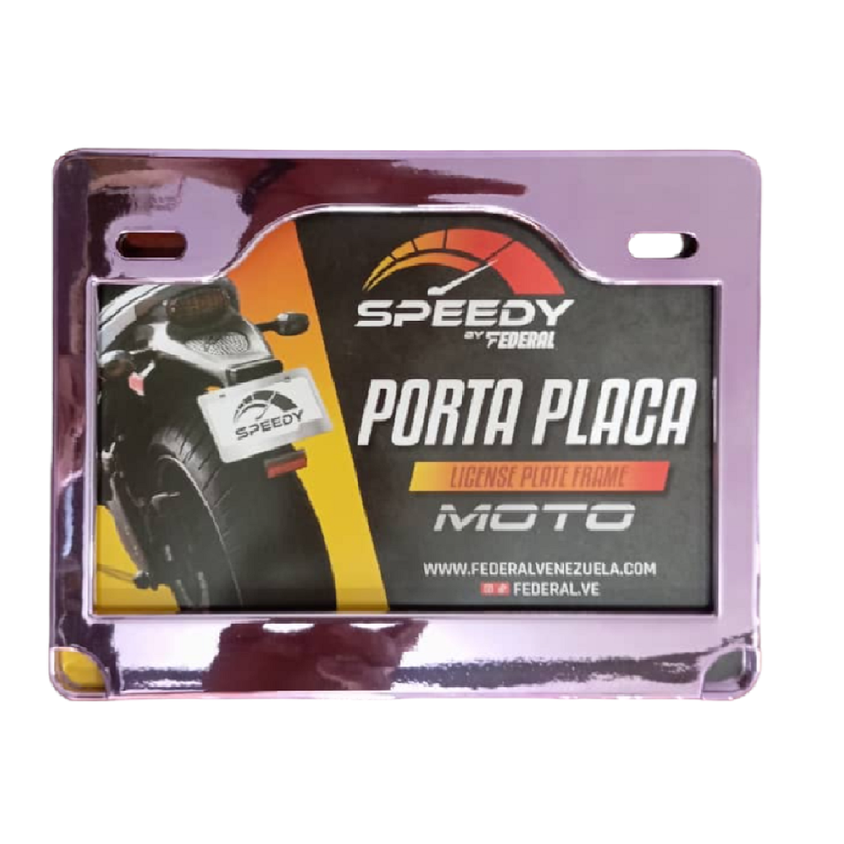 Porta Placa Tipo Cromado Morado Federal
