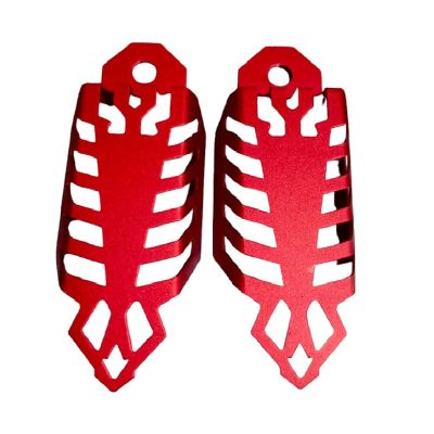 Protector De Aluminio Para Amortiguador Trasero Rojo Federal