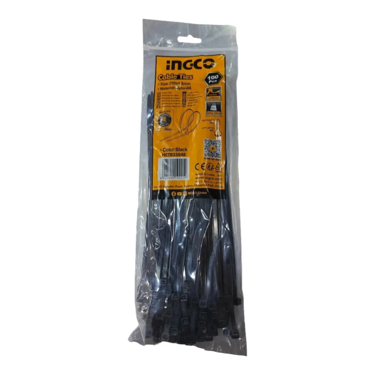 Tirra 48MM 25CM Negro HCTB25048 INGCO