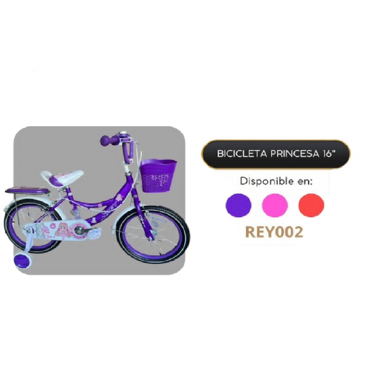 Bicicleta Rin 12 Princesa Morada Rey