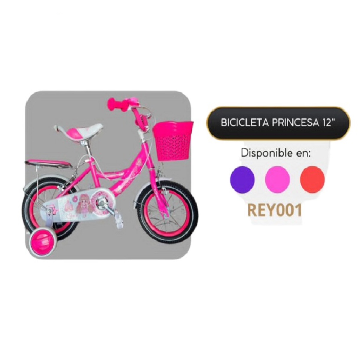 Bicicleta Rin 12 Princesa Rosada Rey