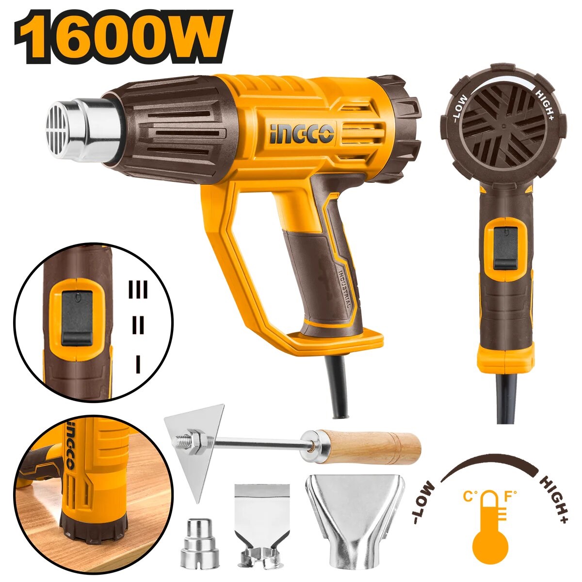 Pistola De Calor 1600W INGCO