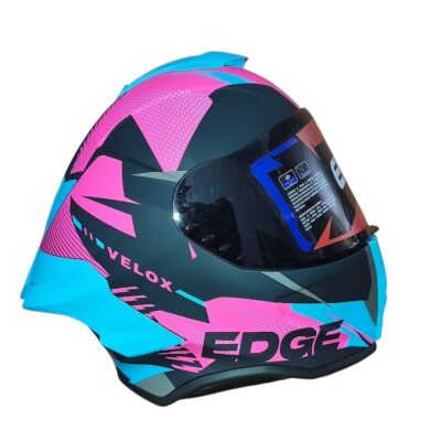 Casco Shangai Velox Integral Rosado/Azul Mate Visor Oscuro T:M EDGE (EG-30.62.4.2DM)