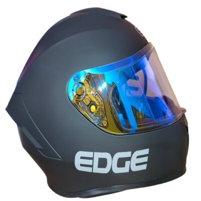 Casco Frankie Solido,Integral Negro Mate Visor:Azul T:M EDGE (EG-85.712.02.LM)