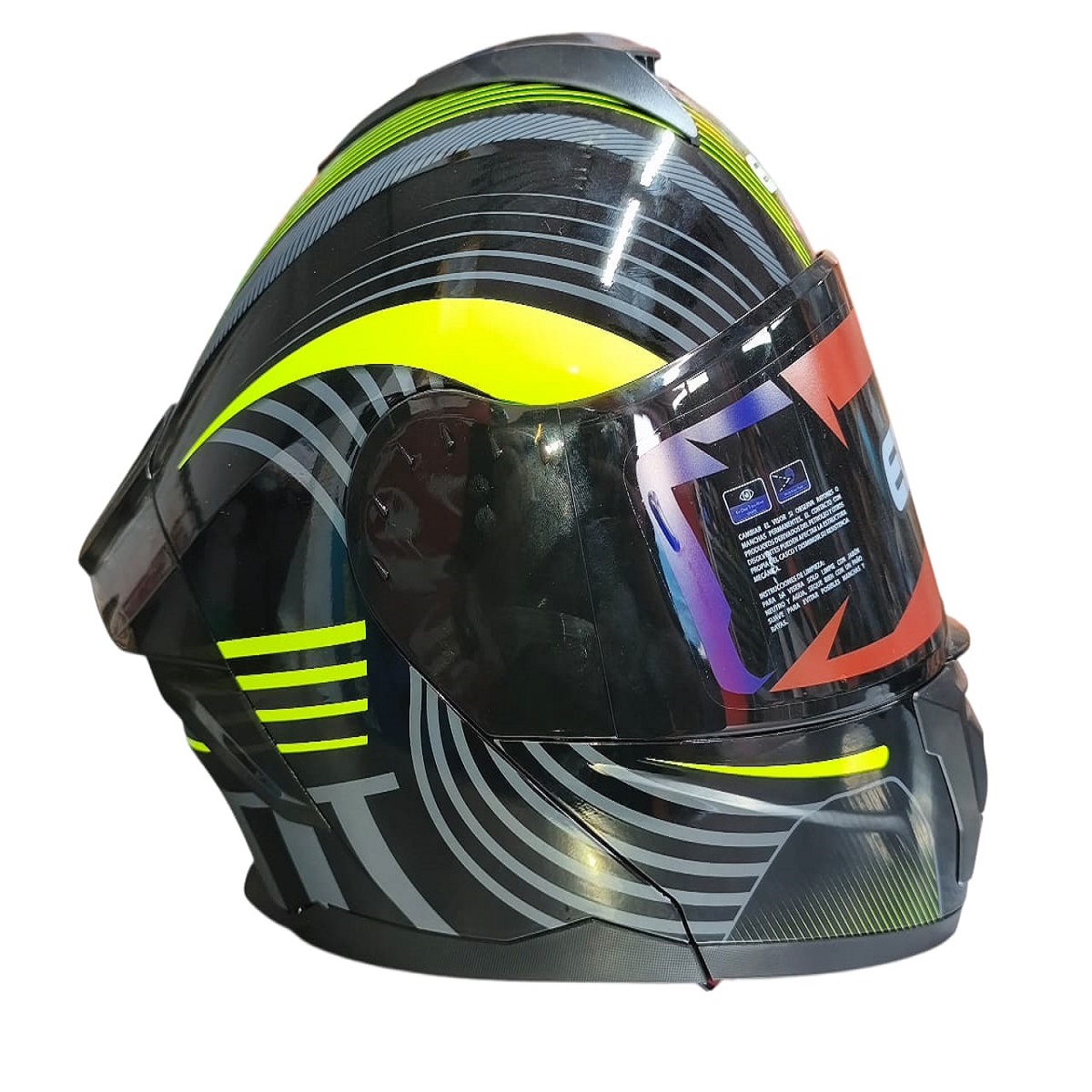 Casco Boston Beatspeeds Modular Negro con Amarillo/Brillante /Luz Led T: L (EDGE -90.71.6.3 DS)