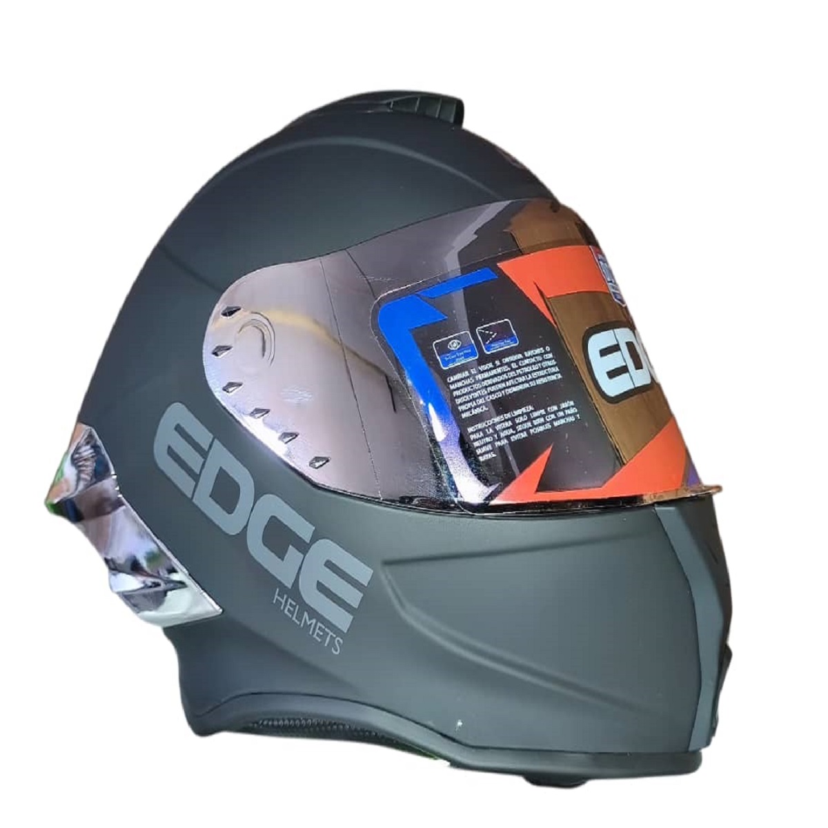 Casco Shangai Solid Integral Negro Mate  Visor:Dorado  T:L EDGE (EG-30.15.03 LMS)