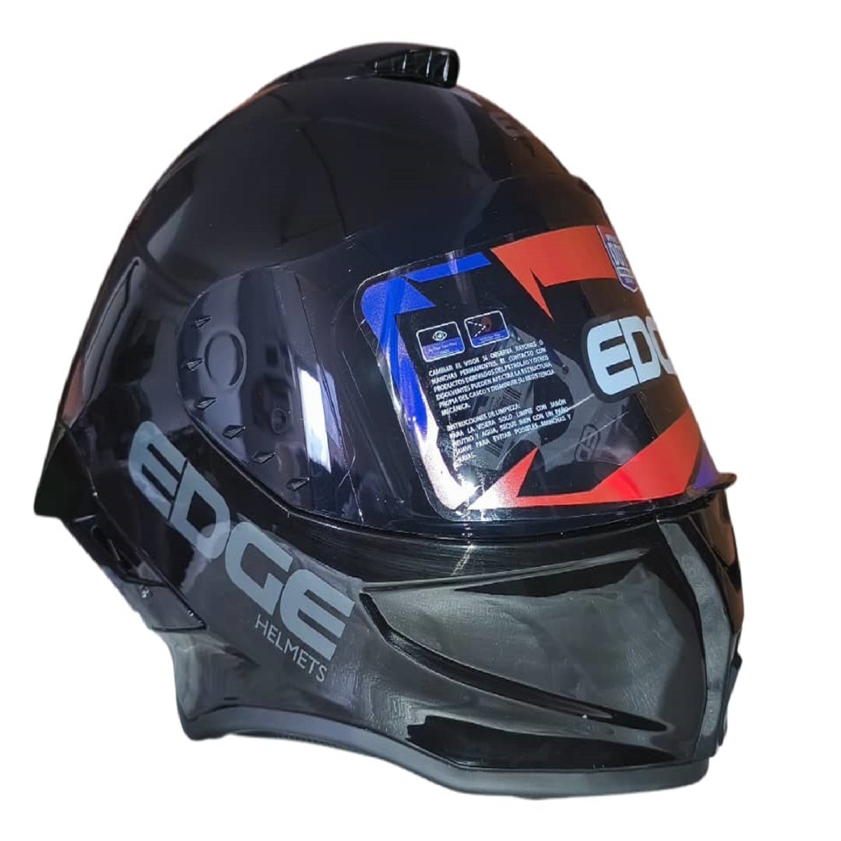 Casco Shangai Solid Integral Negro Brillante  Visor Oscuro T:L EDGE (EG-30.7.03DS)