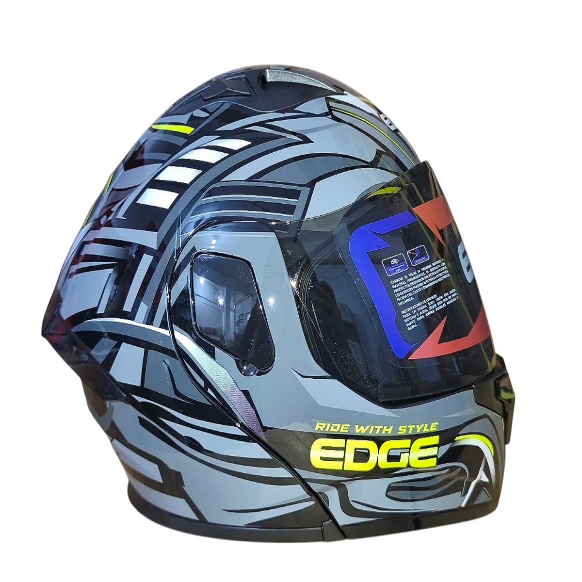 Casco Shenzhen Steelix Modular/ Doble Visor: Oscuro/ Gris con verde/ T: S (EDGE -41.78121.01 DS)