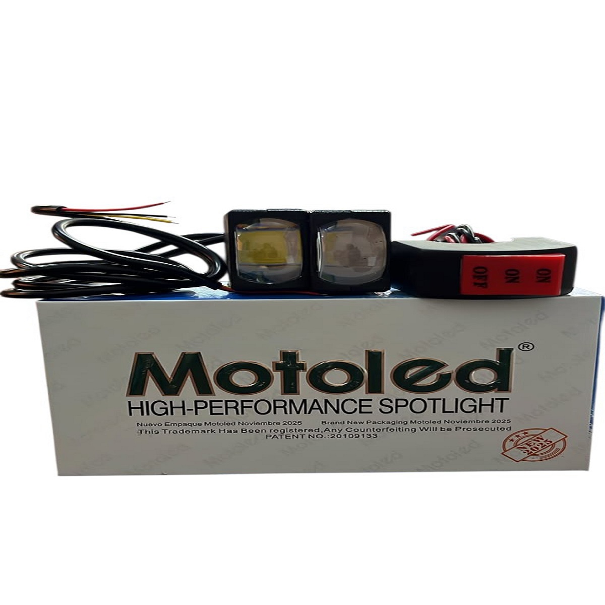 Led Cuadrada Mini Metalica 3 Pases ZZ-Motoled