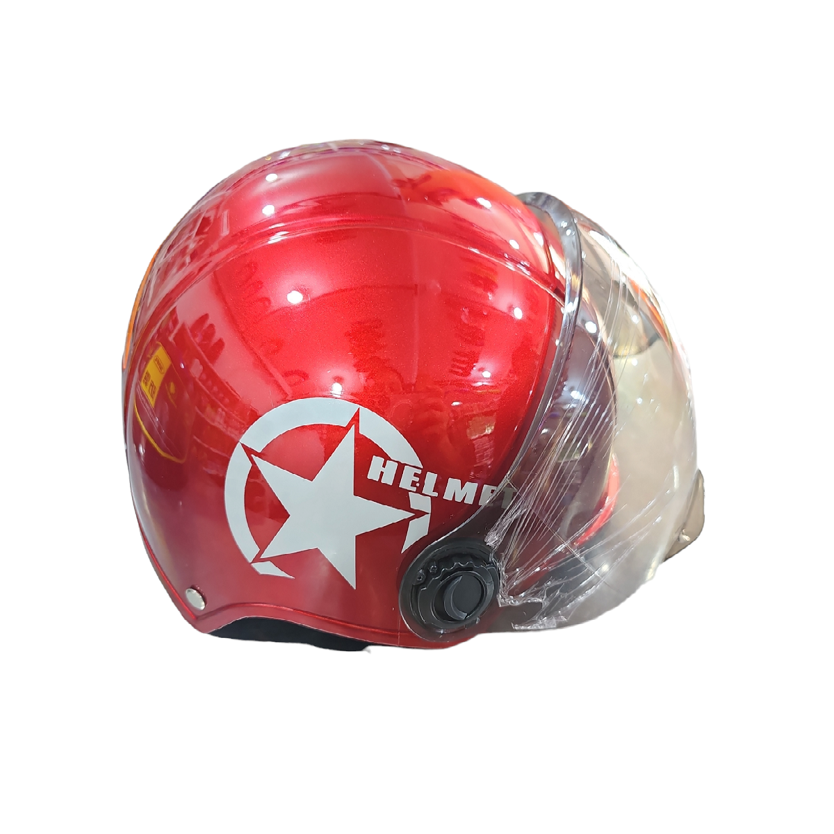 Casco Redondo Con Visera Rojo ZZ