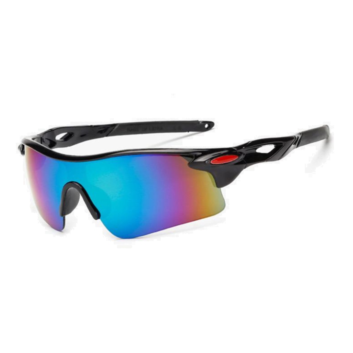 Lentes De Sol Pequeño Negro Con Vidrio Tricolor ZZ