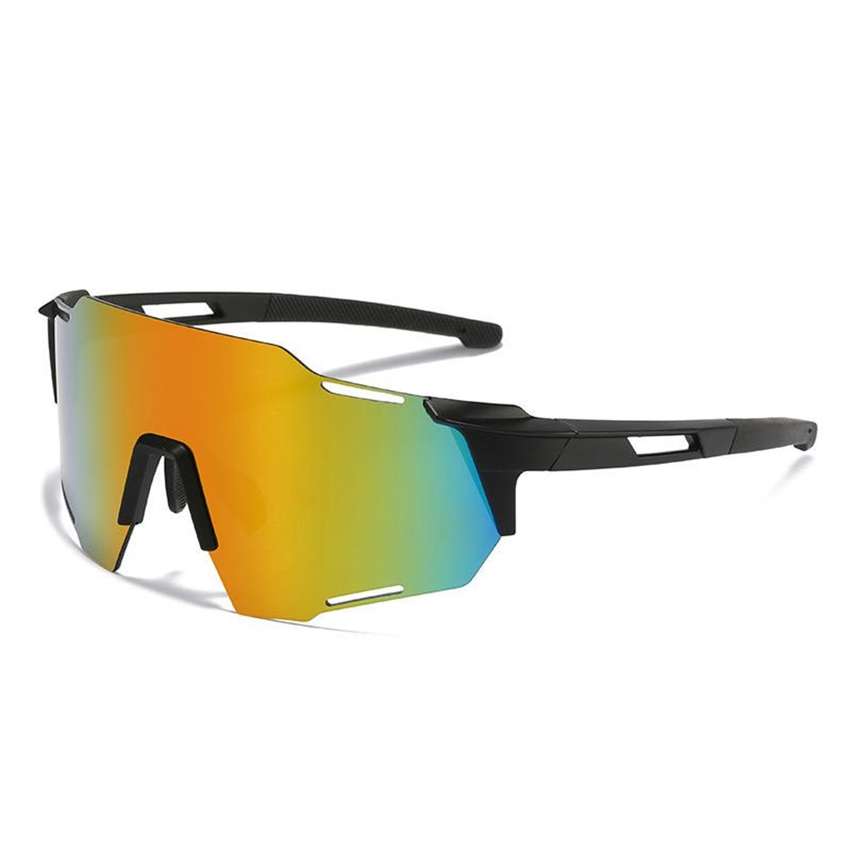 Lentes De Sol Negro Vidrio Tornasol dorado