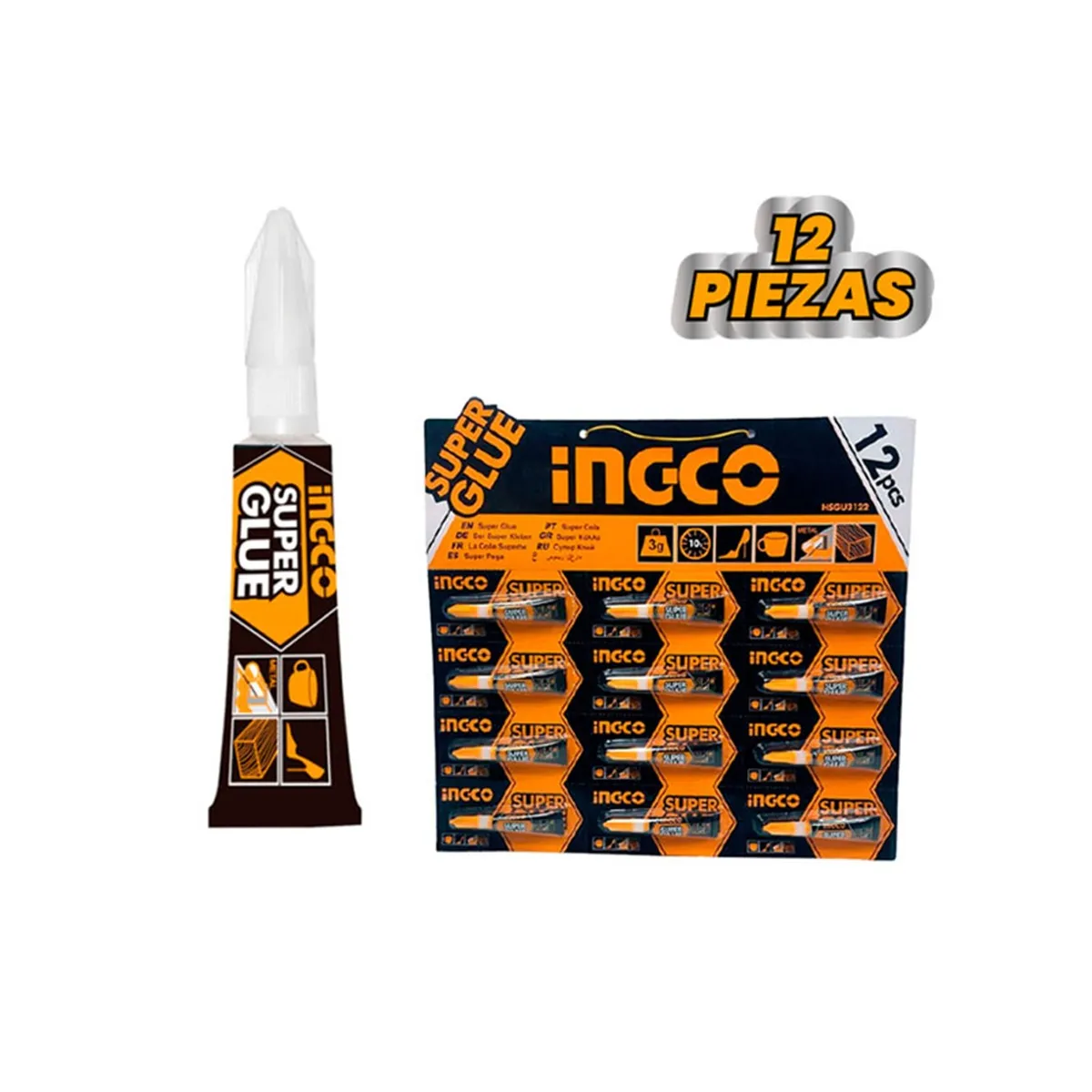 Pega Instantánea Super Pegamento 3 grs Marca INGCO