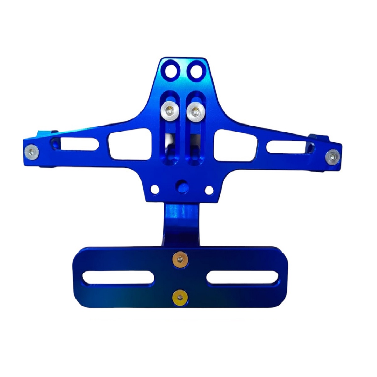Base Dual Portaplaca Y Portafaros De Cruce Traseros Aluminio Universal Azul Federal