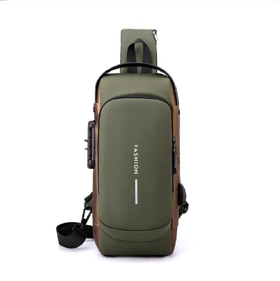 Bolso Espalda Fashion Verde-Marron ZZ